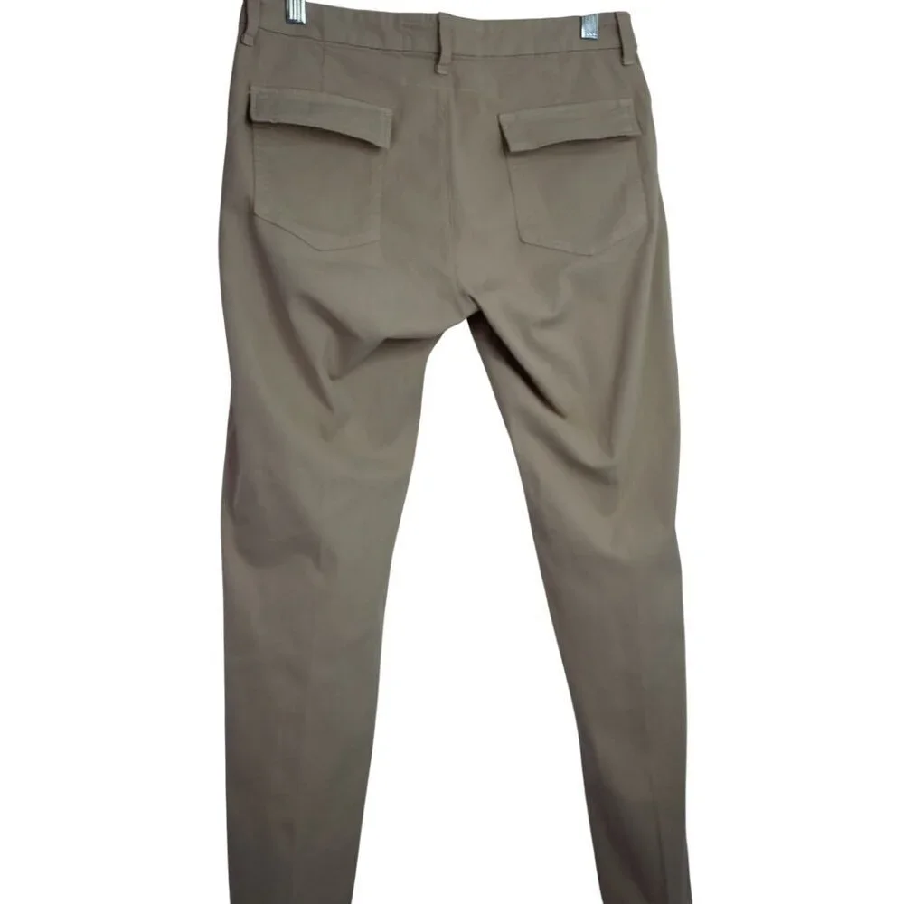Frank & Eileen Ankle Pants in Italian Peached Tan Khaki Twill Cotton Size 6 - Picture 5 of 9